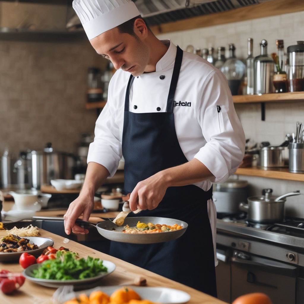 A chef preparing a dish